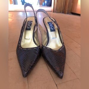 D&G Dolce & Gabbana Brown Heels Size: 39 US: 9